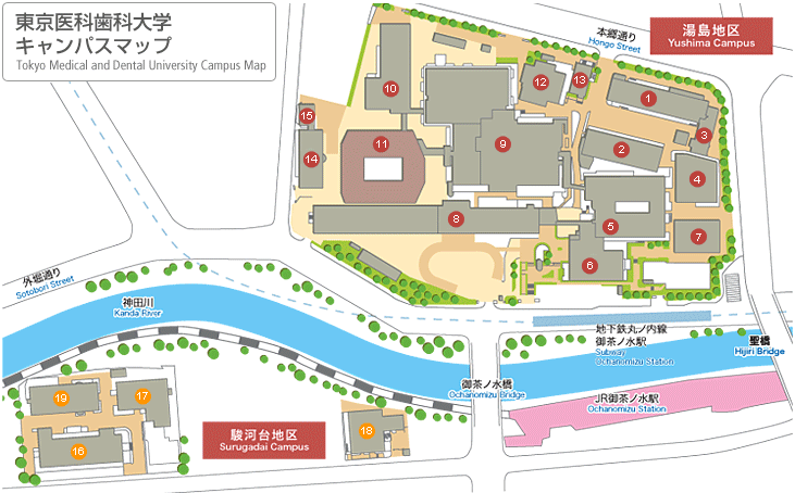 Yushima and Surugadai Campus Map